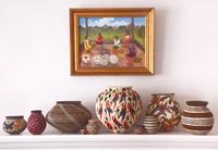 Wounaan baskets on mantelpiece
